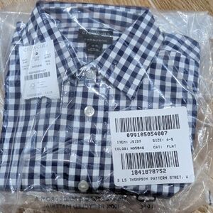 Crewcuts Boy's Blue and White Checkered Button Down Shirt